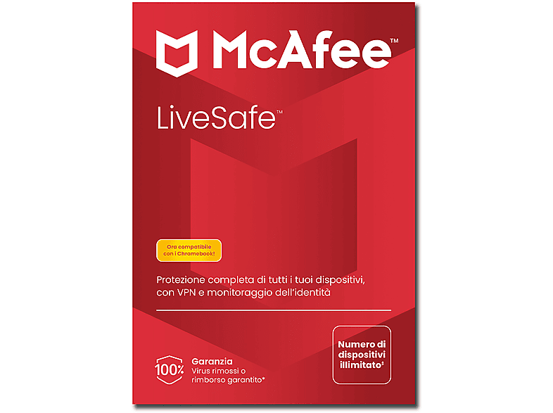 McAfee Livesafe - Software PC, Tablet, Smartphone – Abbonamento 1 anno