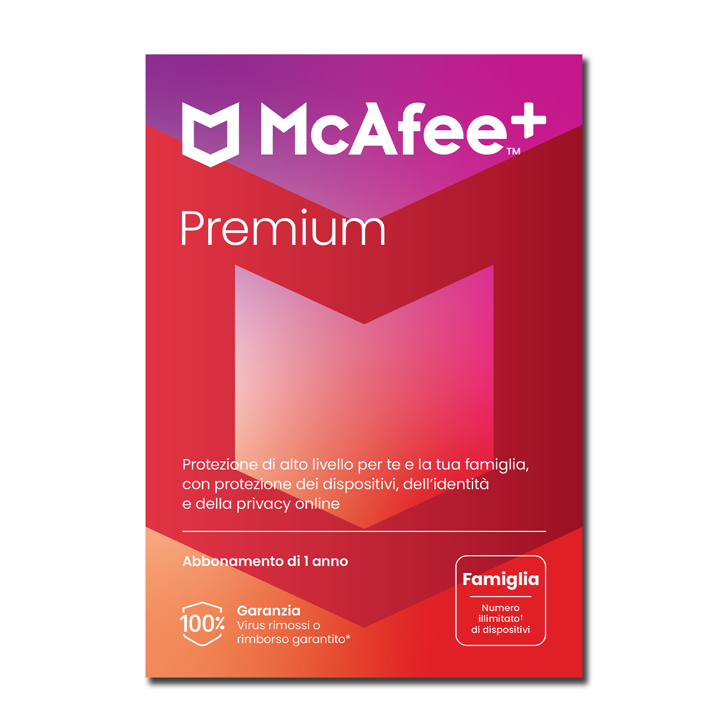 McAfee+ Premium Family, protezione dati personali, privacy, identità e sicurezza internet (Windows/Mac/Android/iOS). Versione Famiglia dispositivi