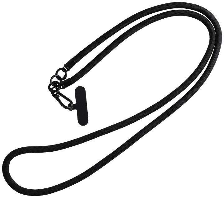 CELLECT Fonott szövet nyakbaakasztó telefon tokhoz, fekete (LANM-FAB-BK)