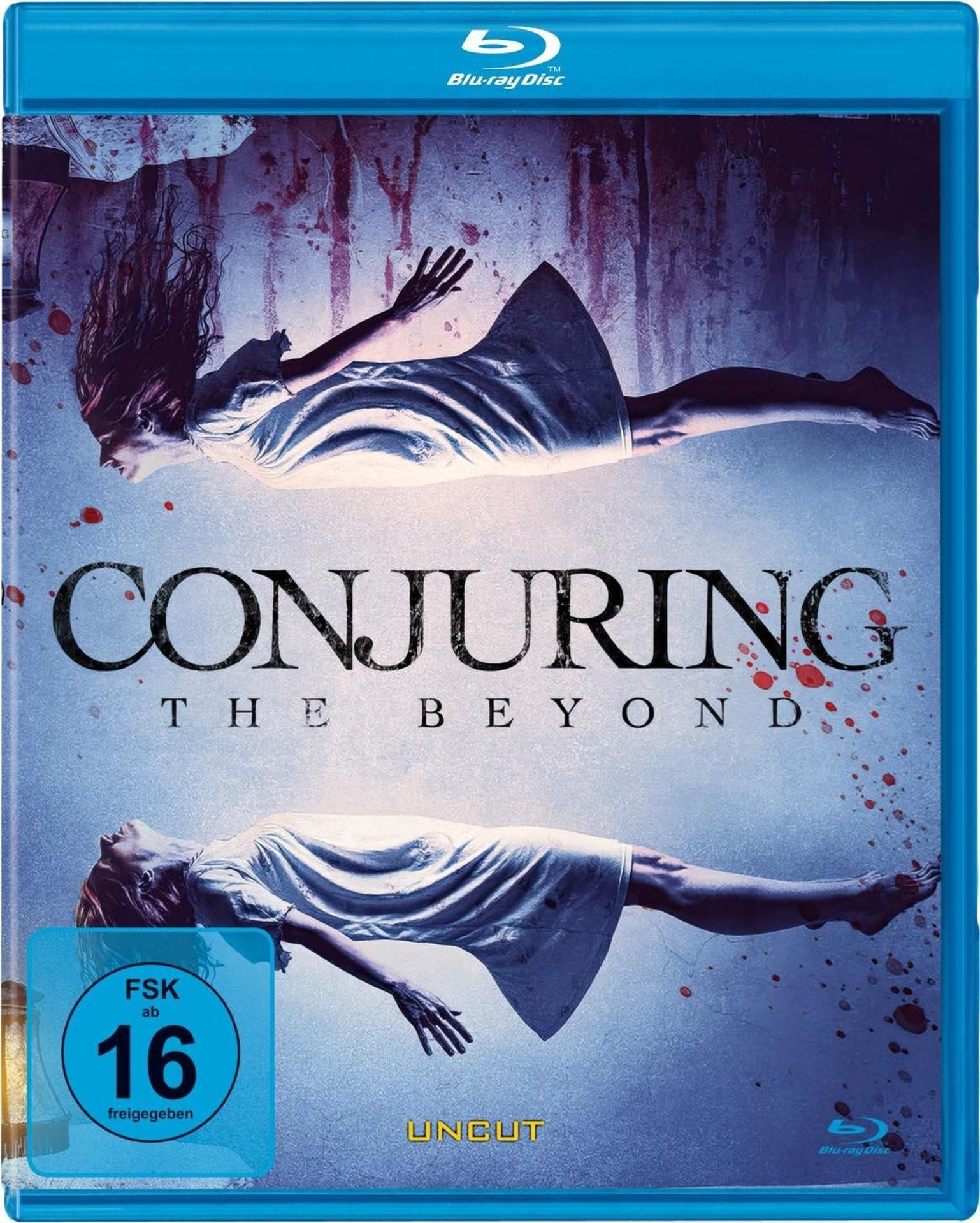 Conjuring The Beyond Blu-ray Cover. Schwebende Frauen, Horror-Thema.