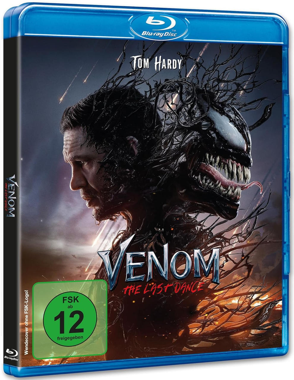 Eine Blu-ray Disc Hülle mit einem Filmplakat von Venom. Die Hülle ist blau.