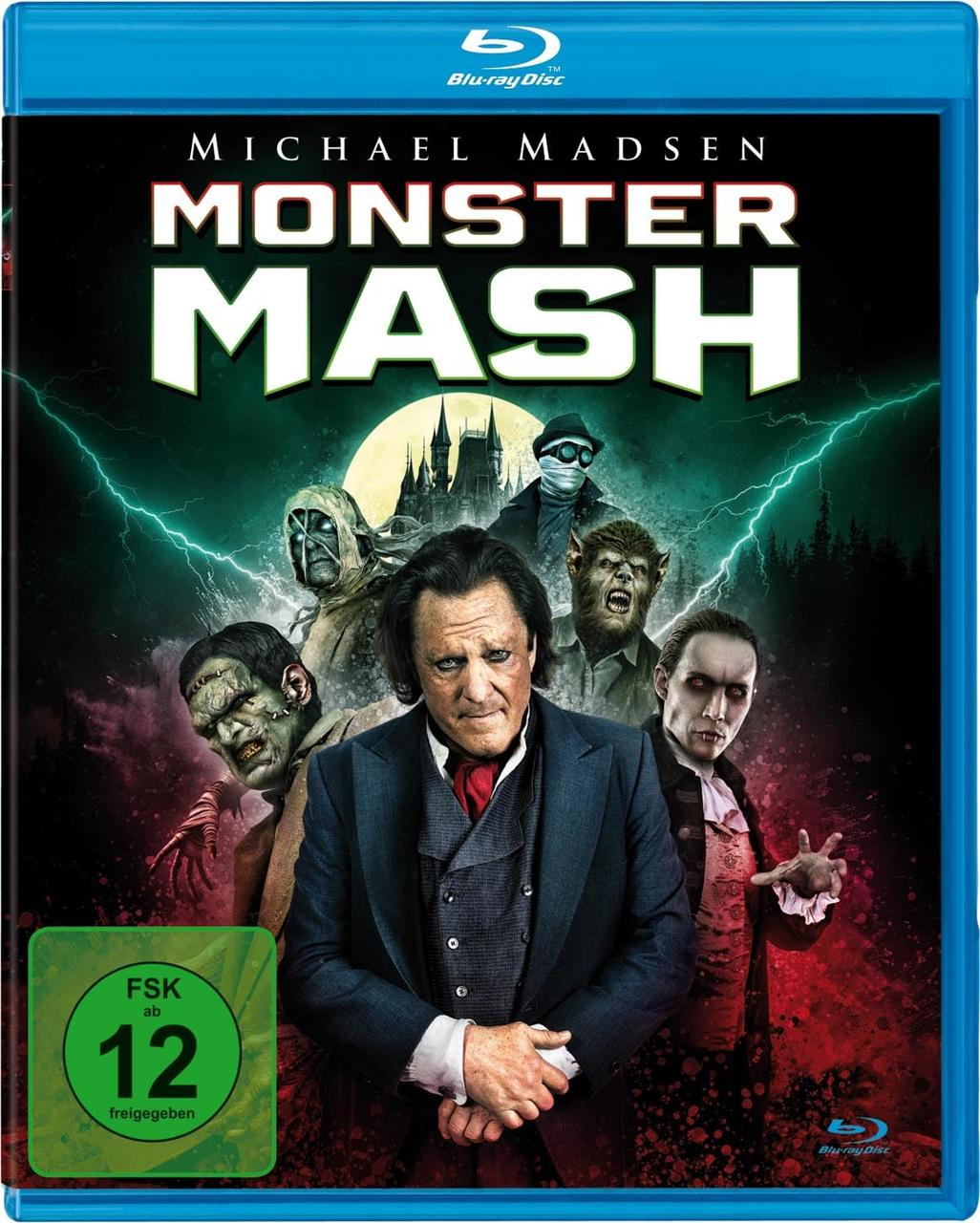 Blu-ray Cover: Monster Mash, Michael Madsen und verschiedene Monsterfiguren.