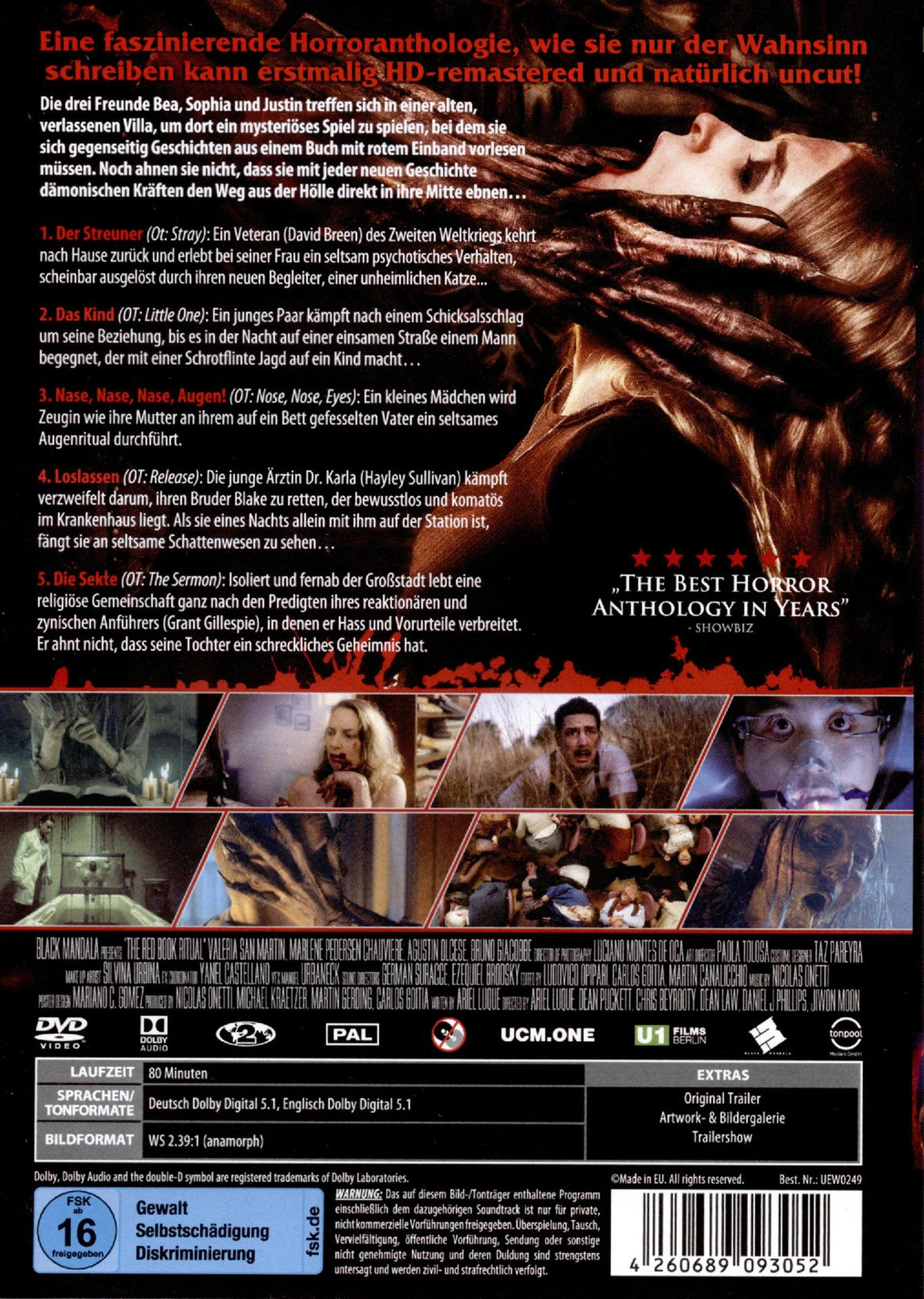 DVD-Rückseite, Horrorfilm-Details und Screenshots.