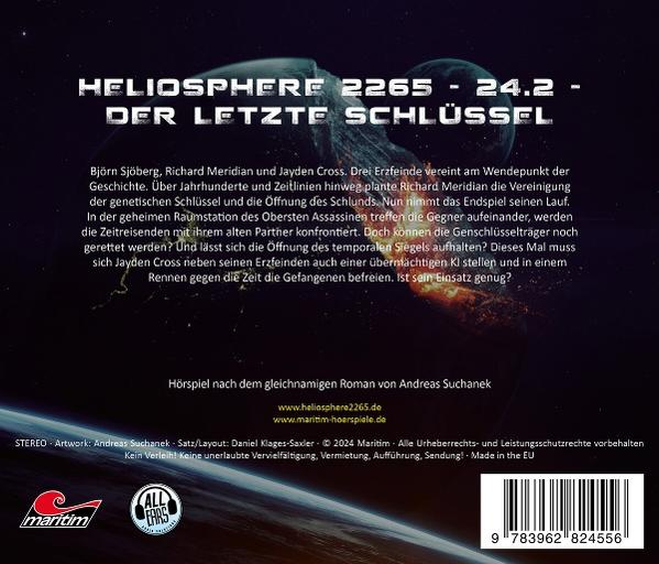 Rückseite einer CD-Hülle mit Text über Musik und einem Graustufenfoto.