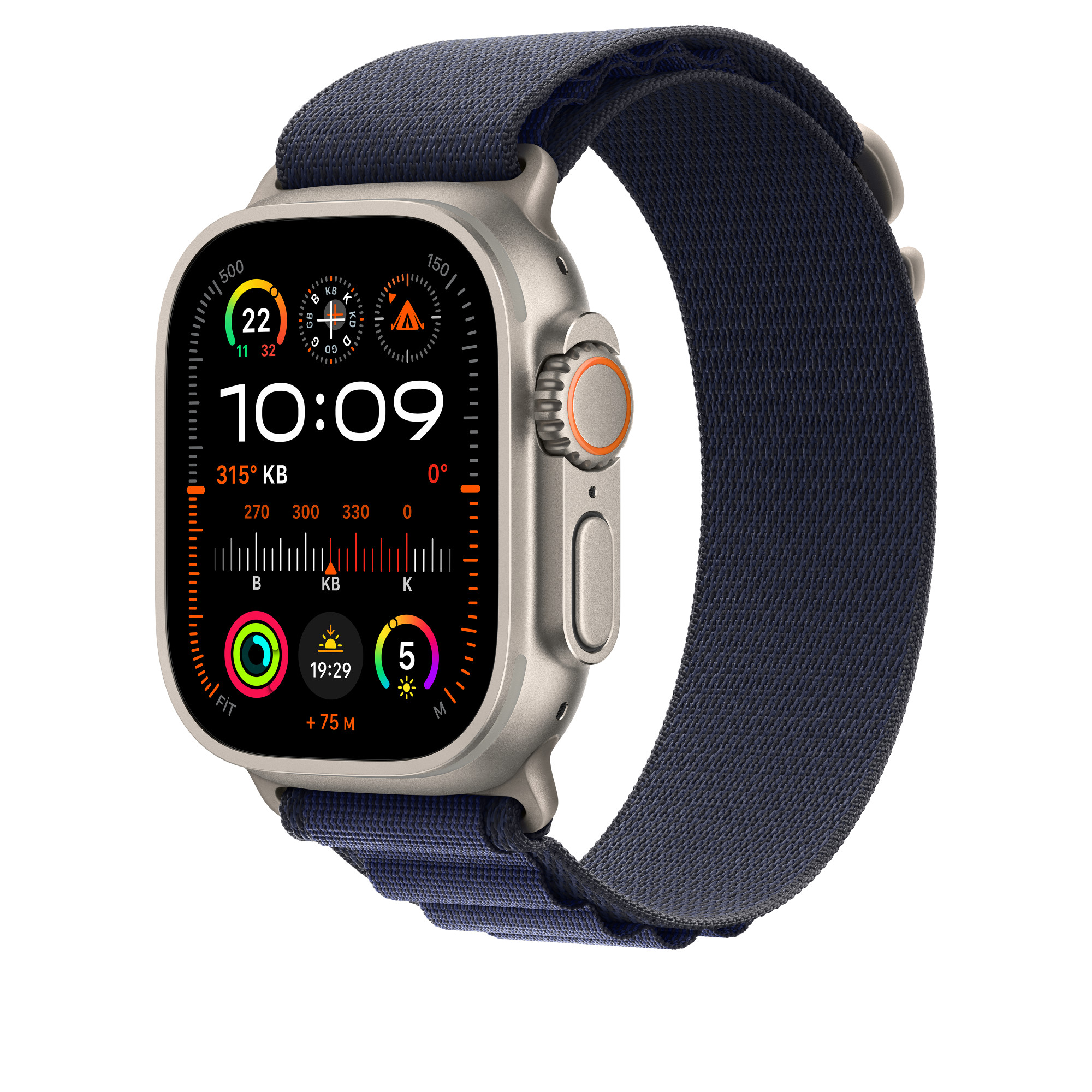 APPLE 49mm Navy Alpine Loop Saat Kordonu Small Natural Titanium Finish