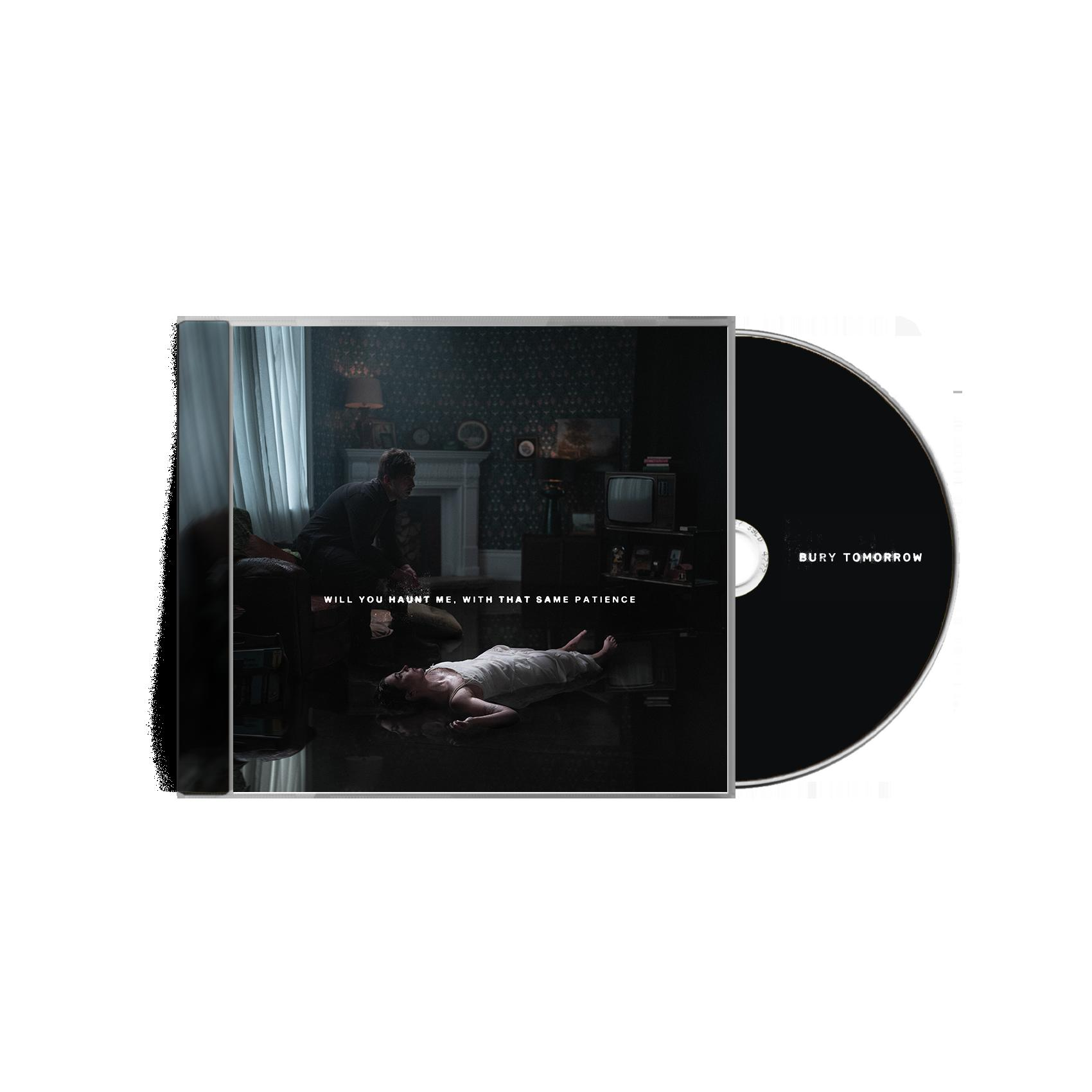CD-Hülle und -Disc mit Albumcover. Eine Person liegt auf dem Boden, ein Mann steht.