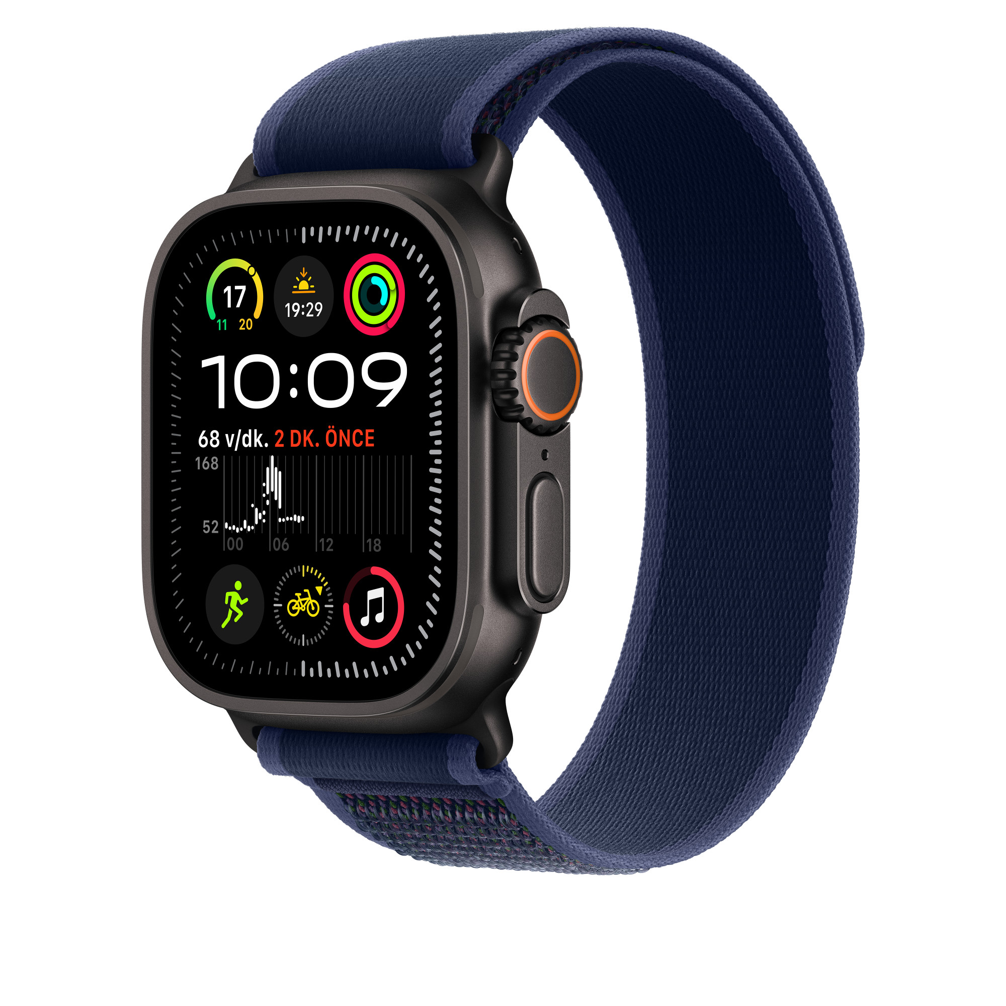 APPLE 49mm Blue Trail Loop S/M Saat Kordonu Siyah Titanium Finish