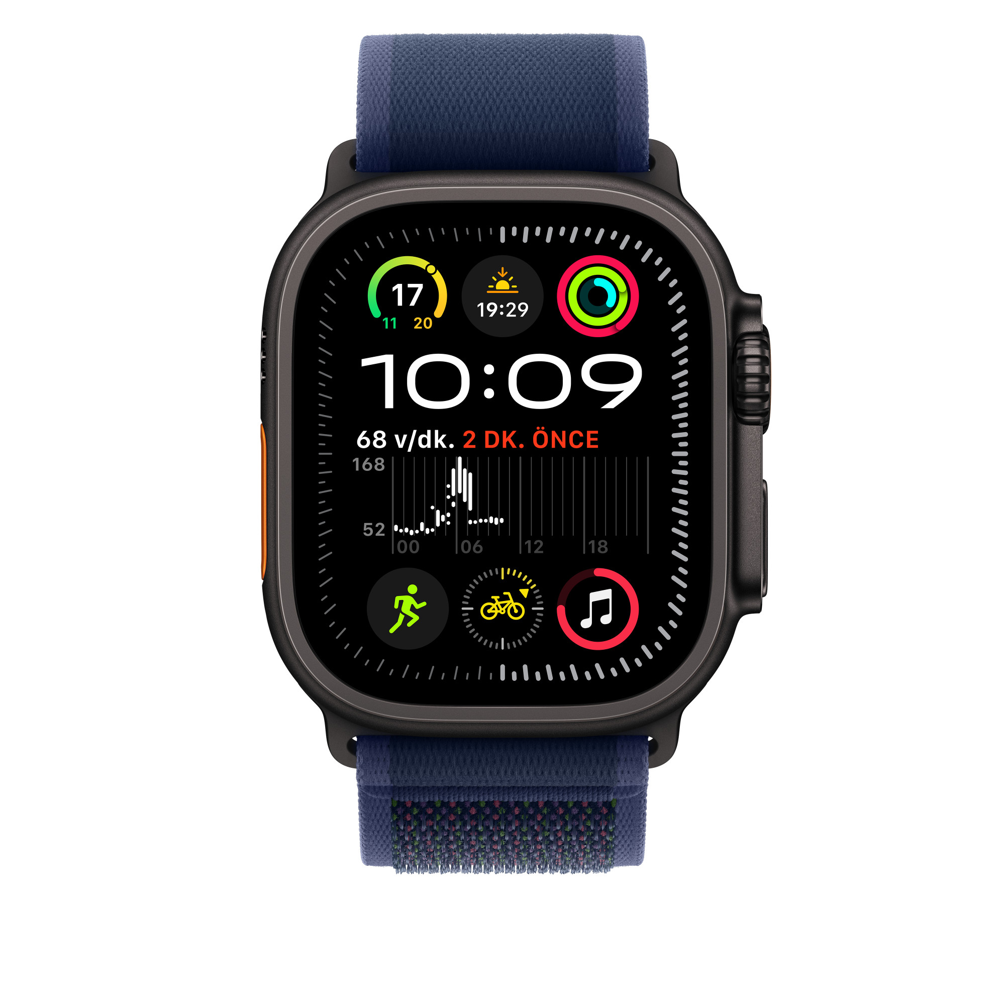 APPLE 49mm Blue Trail Loop S/M Saat Kordonu Siyah Titanium Finish