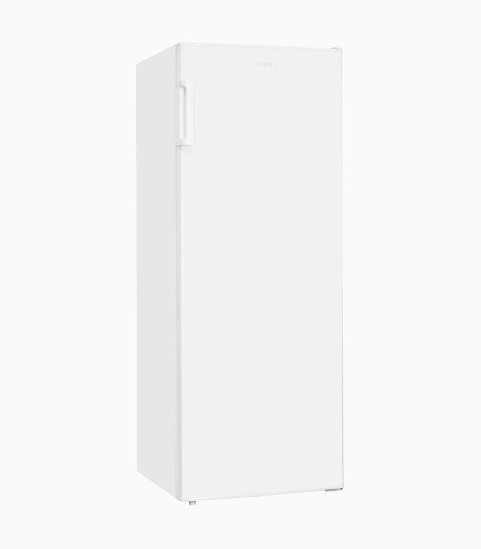 Weißer Kühlschrank mit Griff, auf weißem Hintergrund. Der Name 'SABER' ist oben sichtbar.