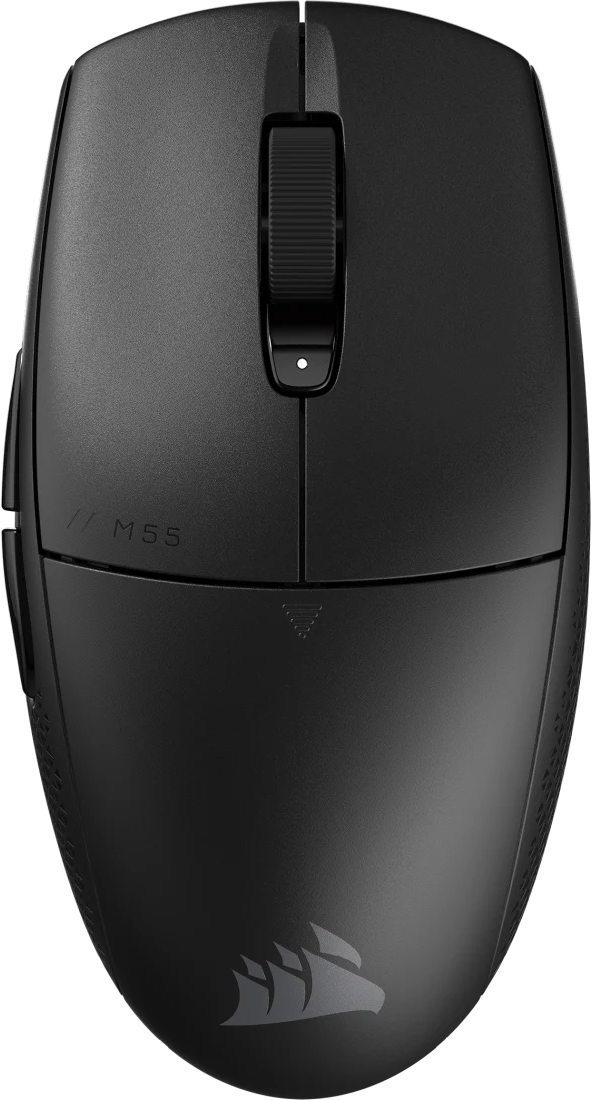 CORSAIR M55 vezeték nélküli optikai egér, max 24000 DPI, 2,4GHz + Bluetooth, fekete