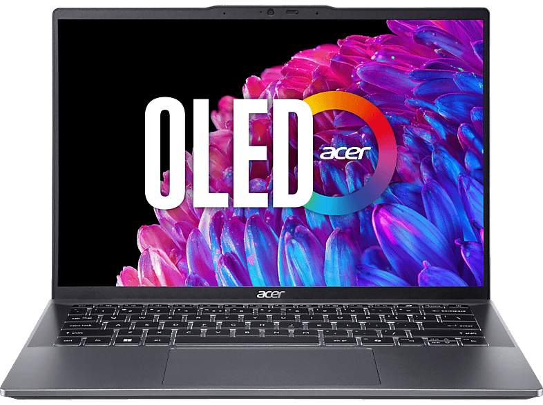 ACER Swift Go 14 OLED (SFG14-63-R91Q) mit Tastaturbeleuchtung, Notebook, Zoll Display, AMD Ryzen™ 7,8845HS Prozessor, 32 GB RAM, 1 TB SSD, Radeon™ Onboard Graphics, Steel Gray, Windows 11 Home (64 Bit)