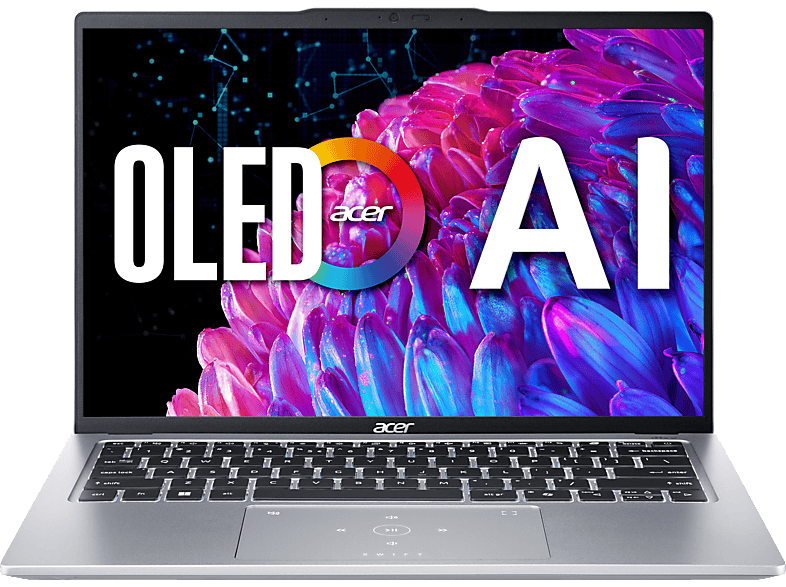 ACER Swift Go 14 OLED (SFG14-73-70B2) mit Tastaturbeleuchtung, Notebook, Zoll Display, Intel® Core™ Ultra 7,155U Prozessor, 32 GB RAM, 1 TB SSD, UHD Graphics, Pure Silver, Windows 11 Home (64 Bit)