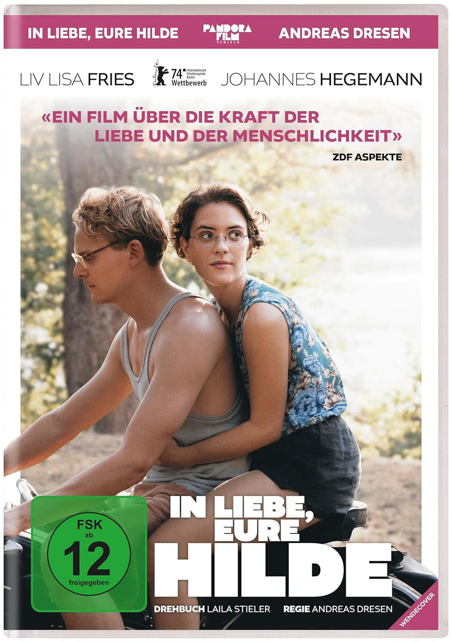 Eine DVD-Hülle mit einem Paar auf einem Motorrad und Text auf Deutsch.
