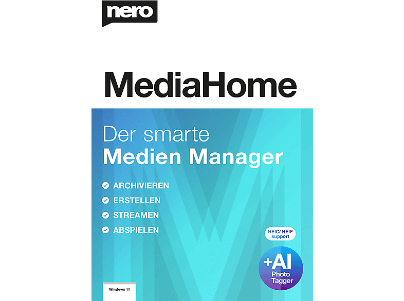 Nero MediaHome, 1 User [Download Code]; Electronic Software Download