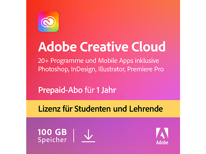 Adobe Creative Cloud Pro Student | 2 Installaties | Windows & Mac