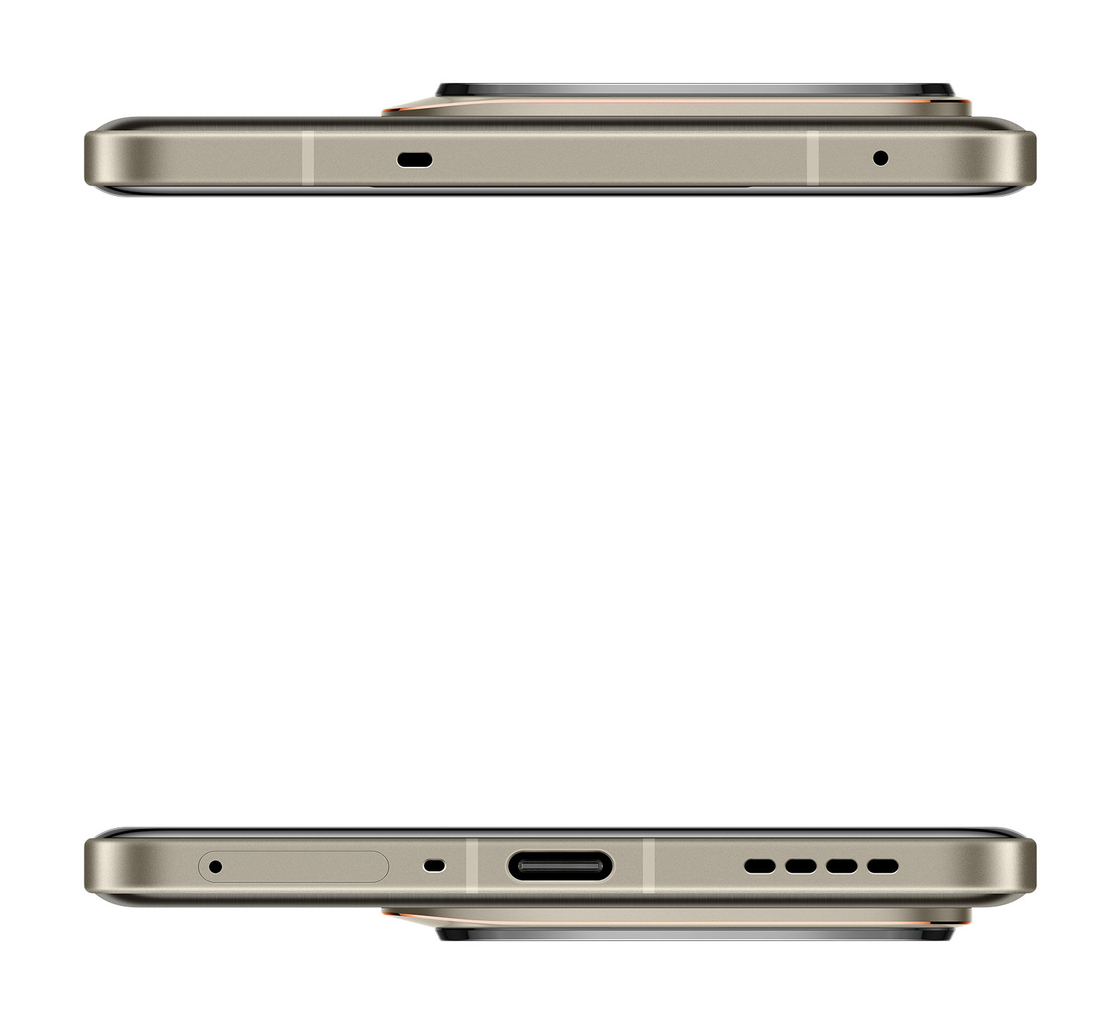 Realme GT 7 Pro, widoki z góry i z dołu smartfona. Widoczne porty i głośniki.