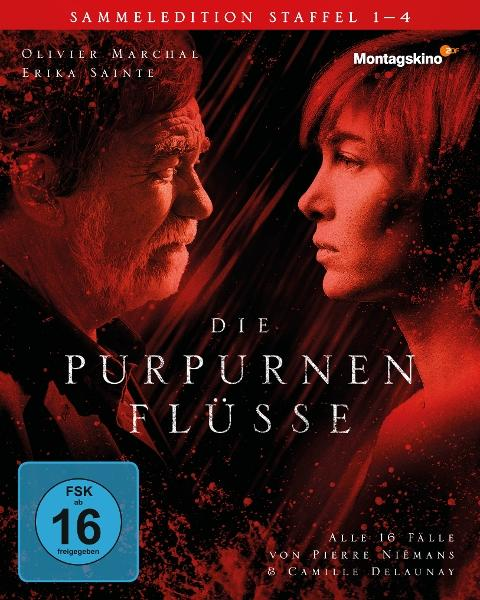 DVD-Cover für Die Purpurnen Flüsse mit zwei Gesichtern und Text.