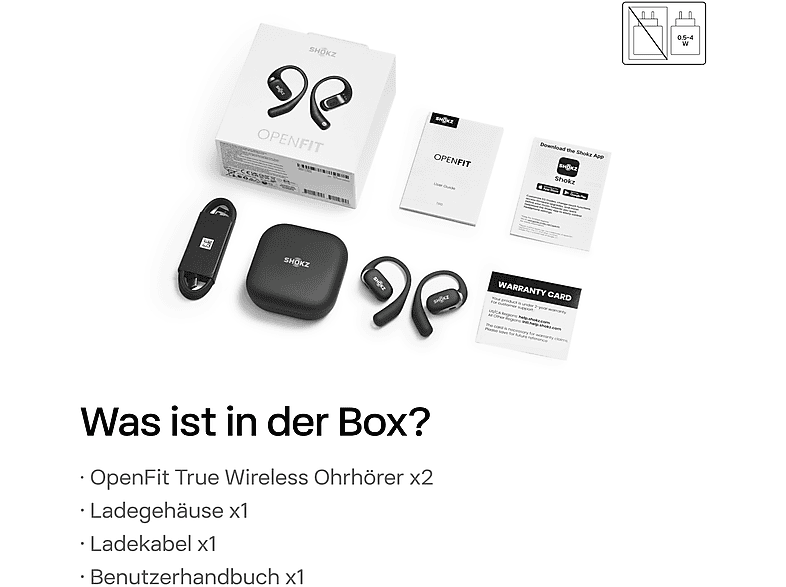 SHOKZ OpenFit, In-ear Kopfhörer Bluetooth Schwarz