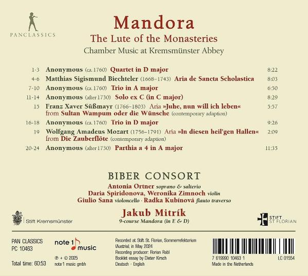 Ein gedrucktes Dokument mit Text über Musik und einer Liste von Musikkompositionen.