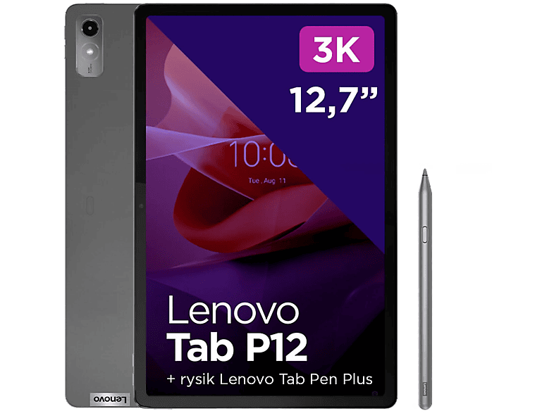 PRODUKT PO EKSPOZYCJI - Tablet LENOVO Tab P12 12.7 WiFi 8GB 128GB Szary (Storm Grey) + rysik ZACH0134PL