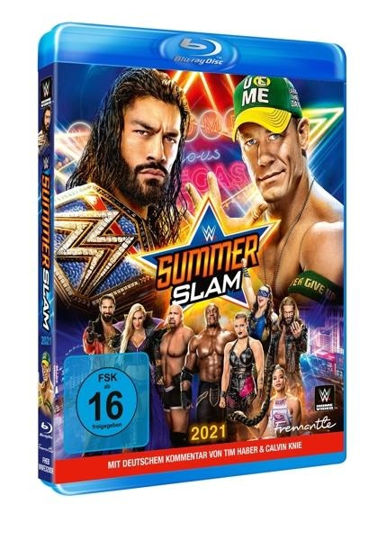 Blu-ray-Cover mit WWE-Wrestlern Roman Reigns und John Cena. Der Titel lautet 'SummerSlam'.