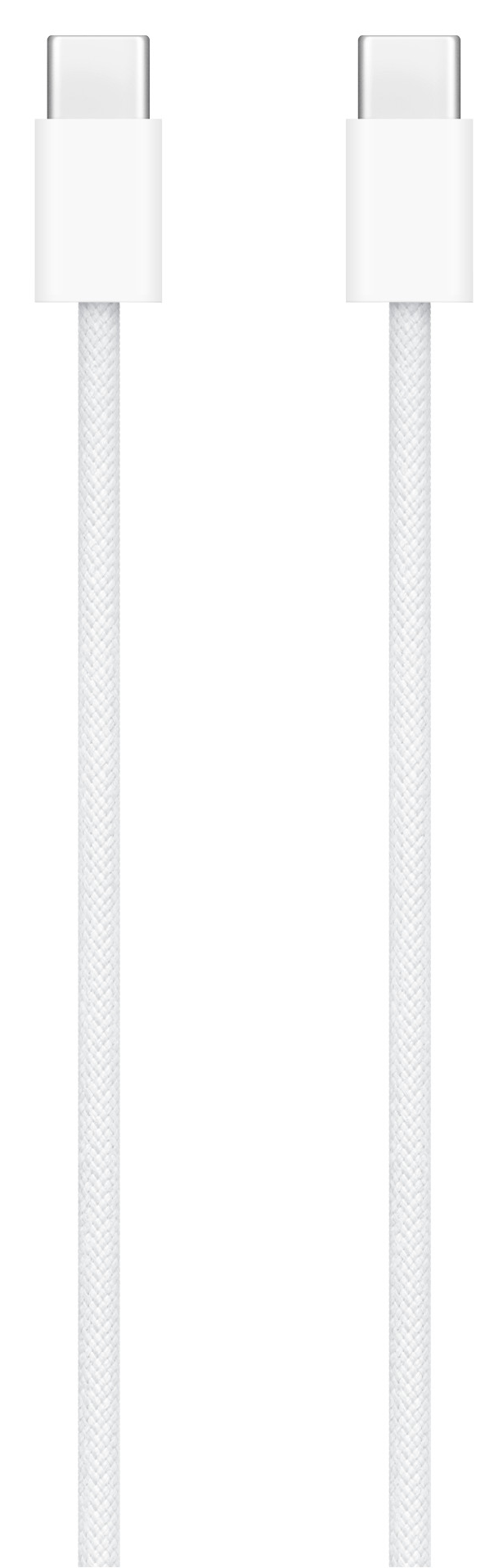 Két fehér USB-C kábel fehér csatlakozókkal.