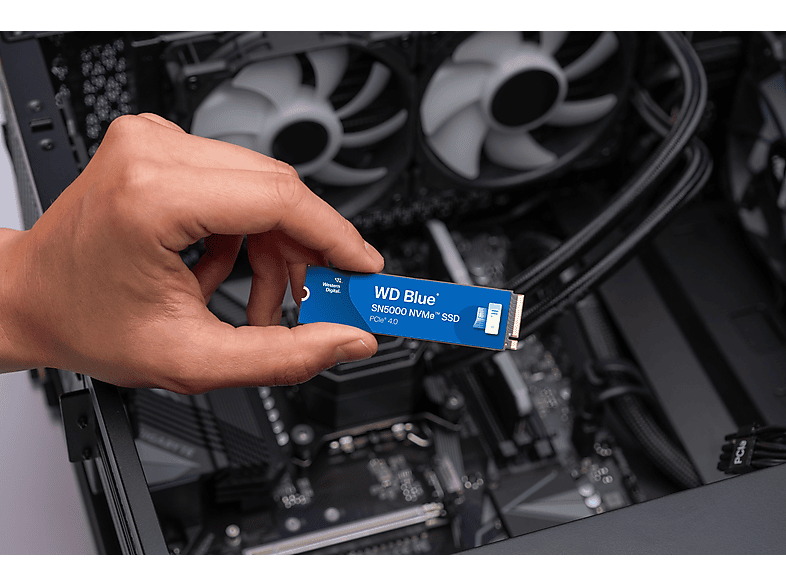 Thumbnail - WD. Blue® SN5000 NVMe™ PCIe® Gen4, 5000 MB/s Lesen, 4.000 Schreiben, 300 TBW SSD, 500 GB SSD M.2 via PCIe, intern