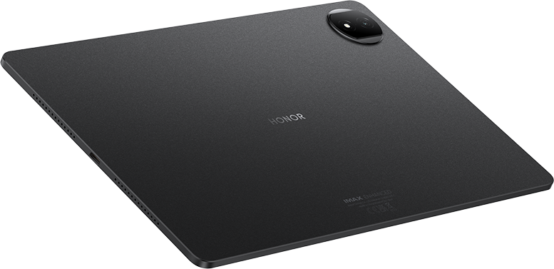 Fekete HONOR tablet hátulnézet kamerával és logóval.