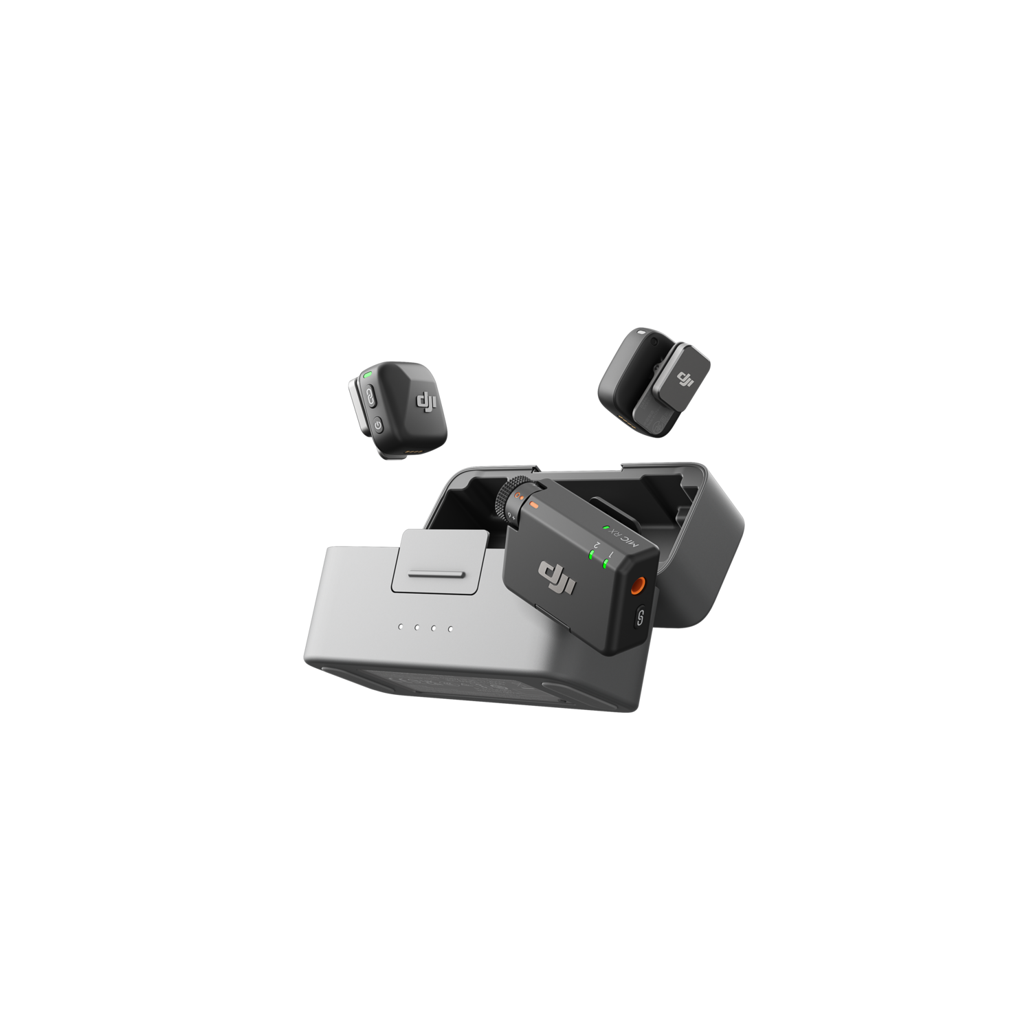 DJI Mic Mini (2 Tx + 1 Rx Charging Case) Microfoon Grijs