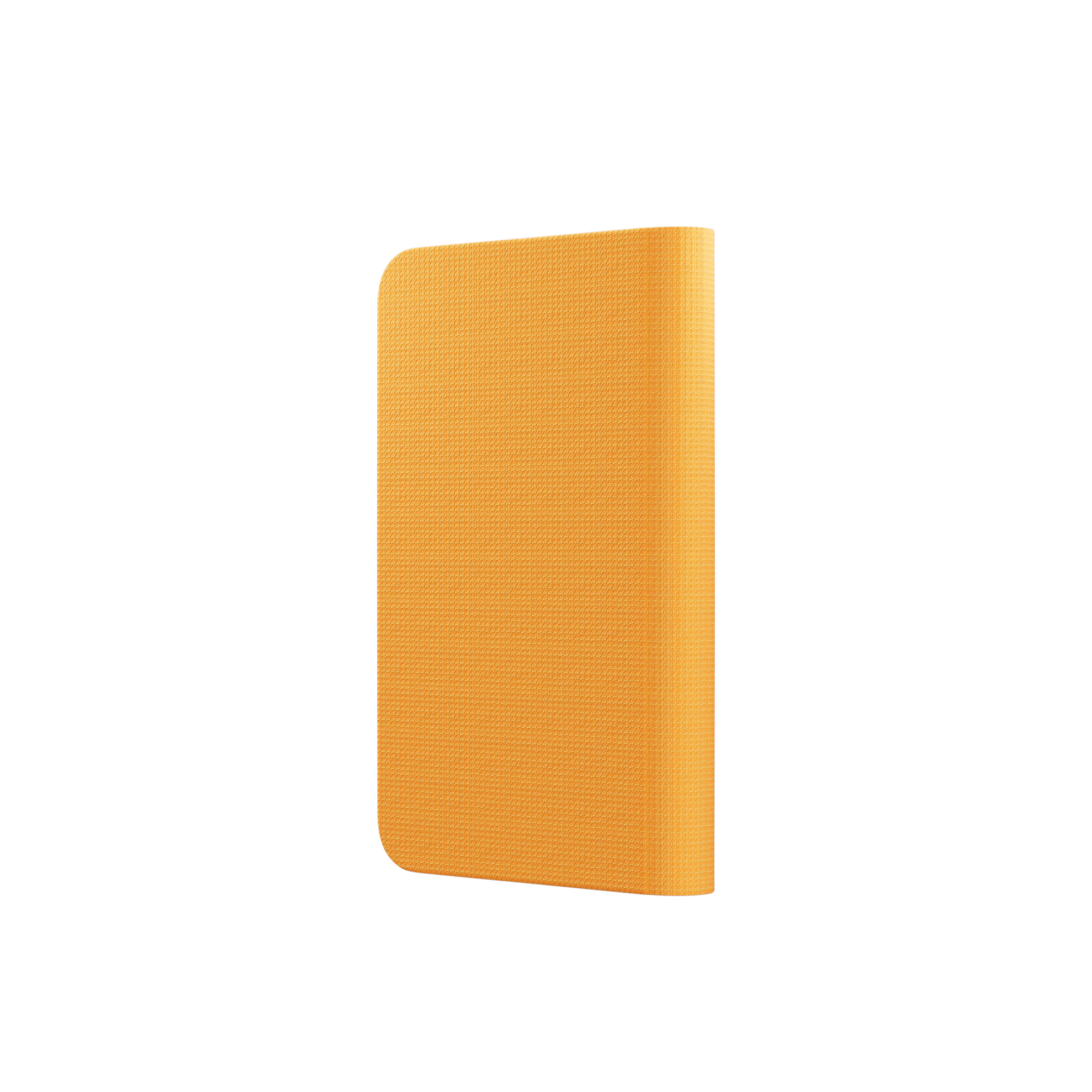 Orangefarbene Handyhülle mit strukturierter Oberfläche auf weißem Hintergrund.
