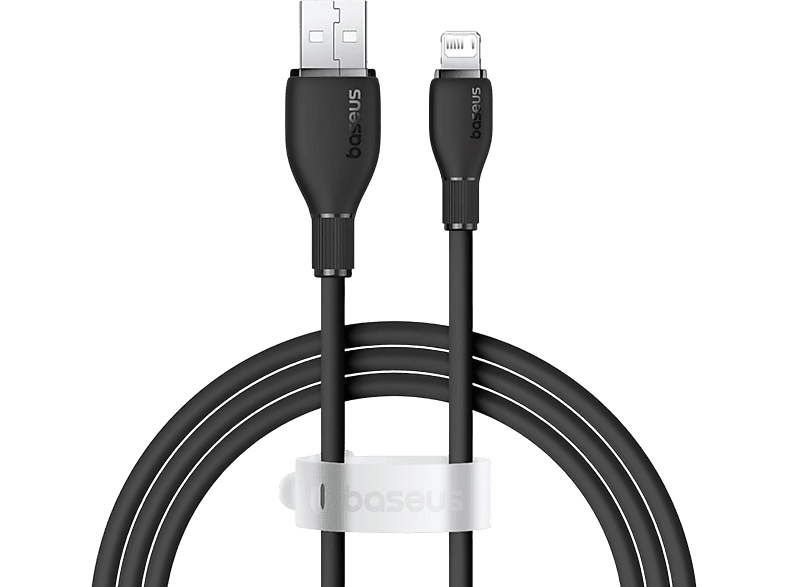 BASEUS Pud. USB-A 2.4A Lightning Şarj Kablosu 1.2m Siyah