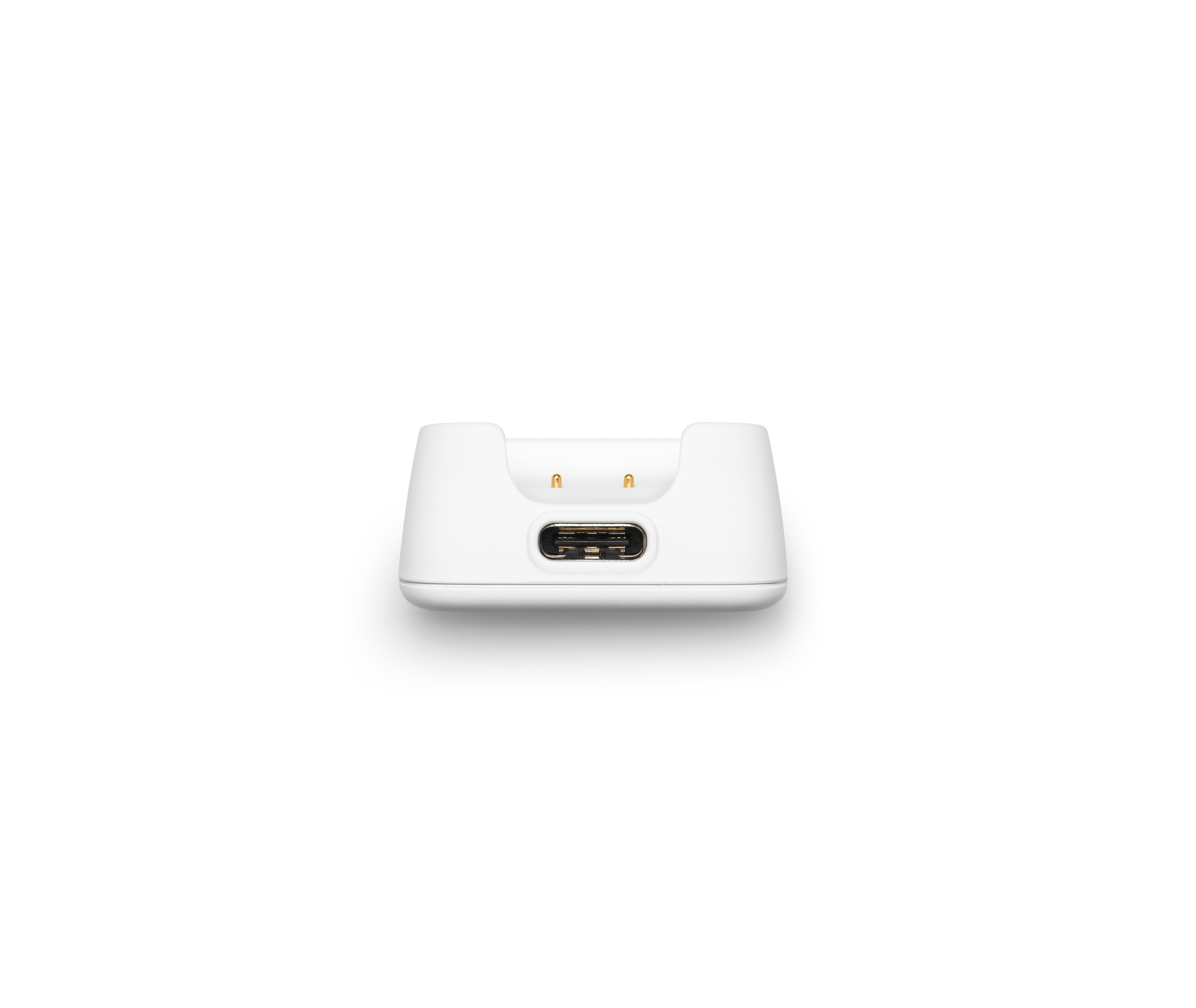 Eine weiße Ladestation mit einem USB-C-Anschluss.