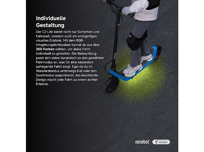 Segway-Ninebot C2 Lite Kinder E-Scooter (7 Zoll, Schwarz)