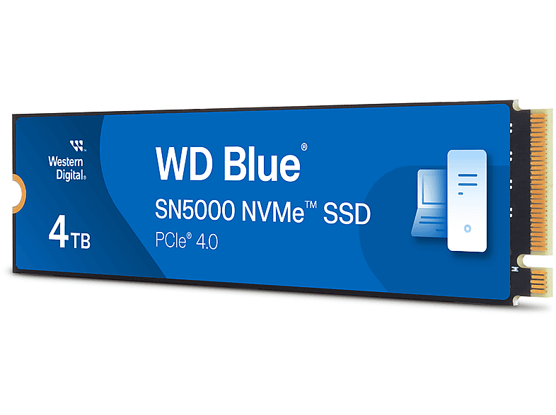 Thumbnail - WD. Blue® SN5000 NVMe™ PCIe® Gen4, 5.500 MB/s Lesen, 5.000 Schreiben, 1200 TBW SSD, 4 TB SSD M.2 via PCIe, intern