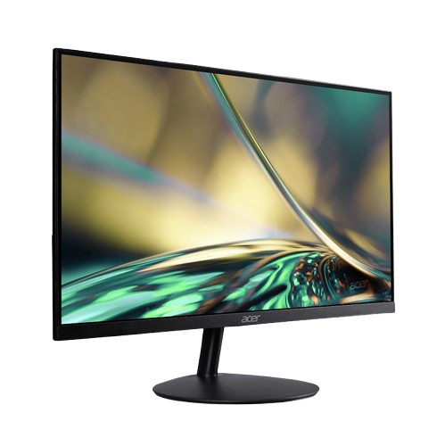 Un monitor de computadora negro con el logotipo de Acer en el bisel inferior.