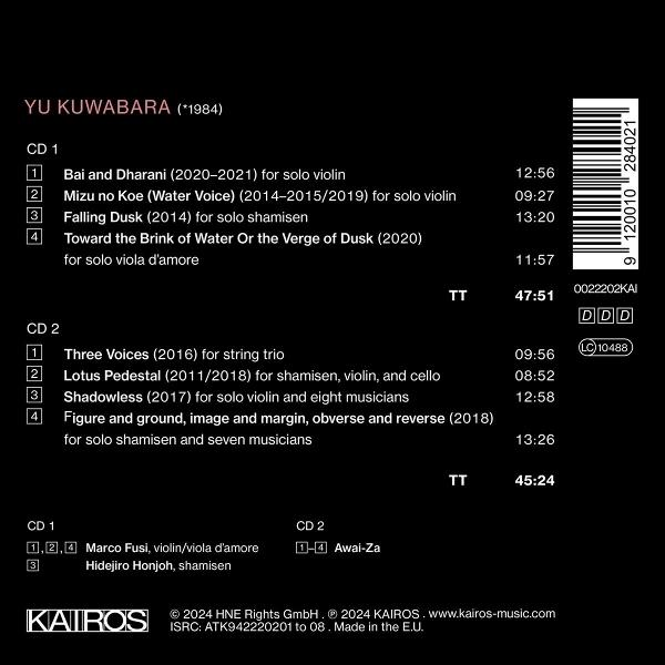 Album-Cover mit Tracklisten für zwei CDs von Yu Kuwabara.