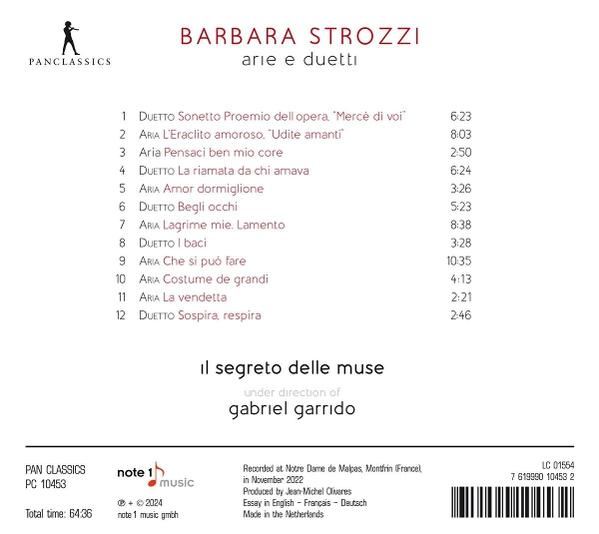 Notenblatt mit Songtiteln und Credits, mit dem Text 'Il segreto delle Muse' sichtbar.
