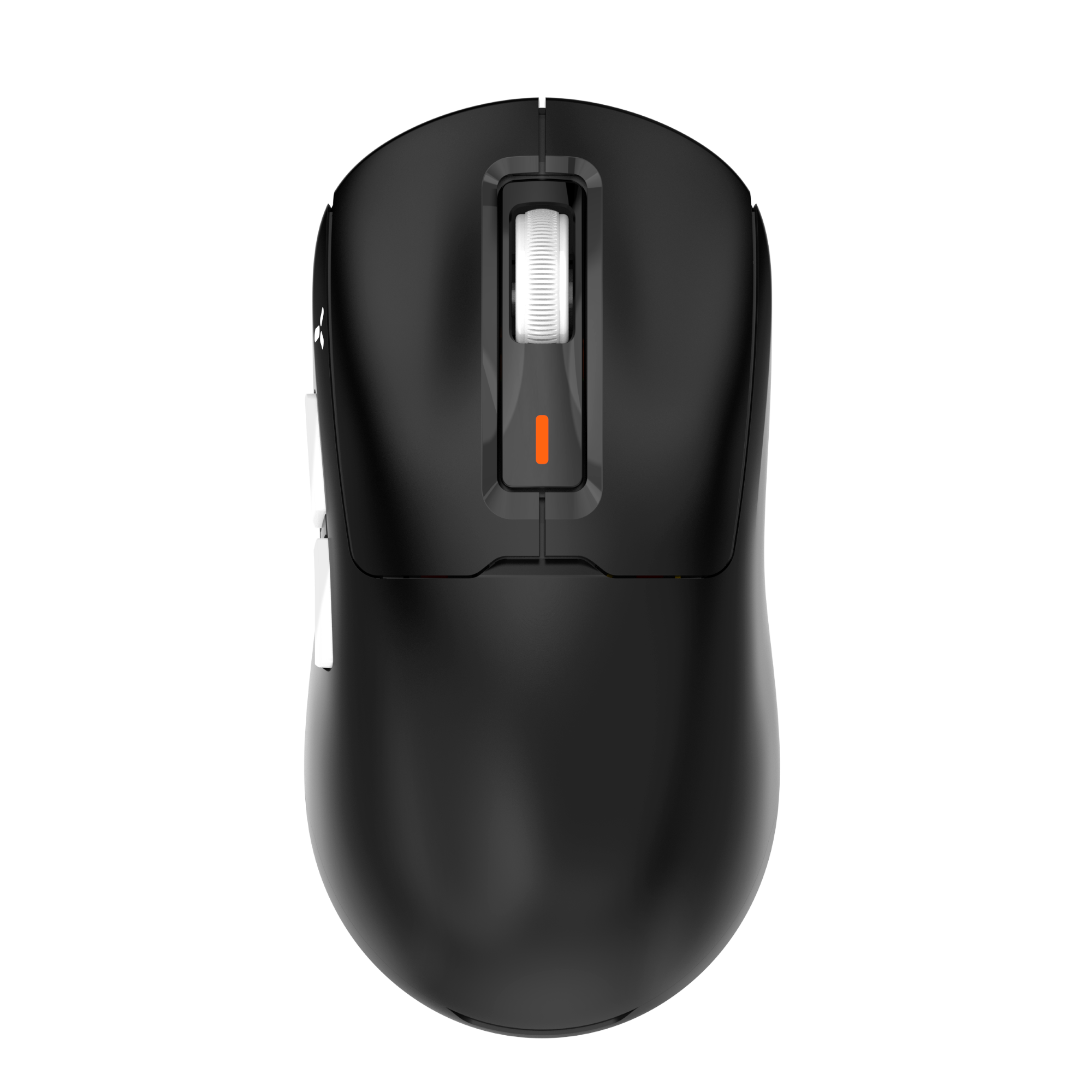 Różowe etui na słuchawki z wkładkami dousznymi, jedna w środku i jedna na zewnątrz, czarne akcenty.