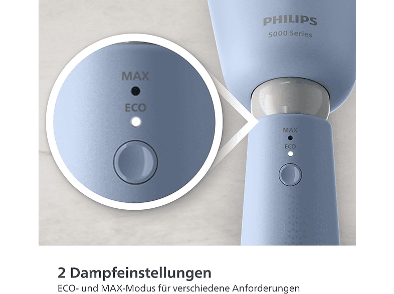 Philips STH5020/20 Series 5000 Steamer, Dampfbürste (1400 Watt, 120 ml Wassertank, Himmelblau) — Foto 5 von 5