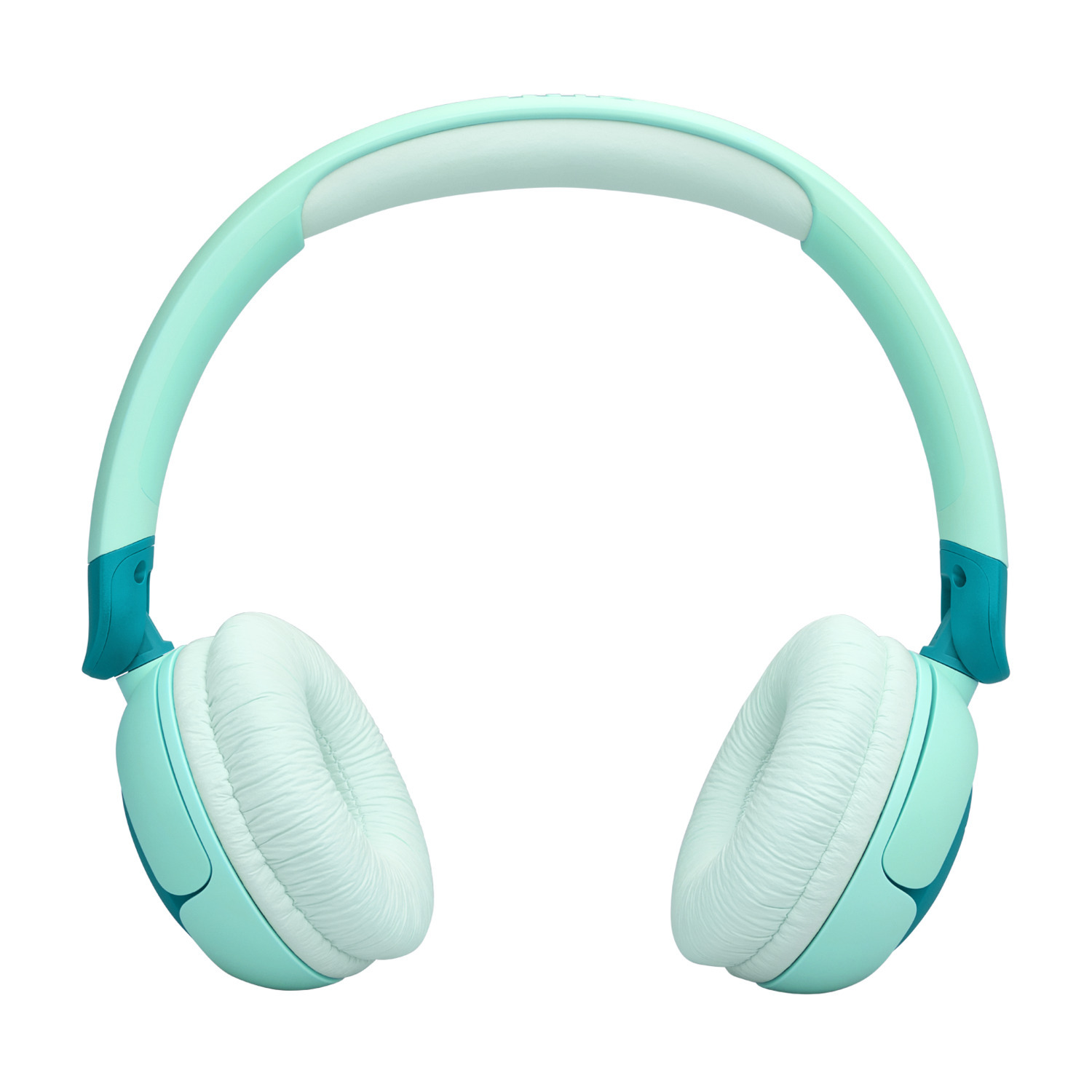 Casque circum-auriculaire bleu et blanc.