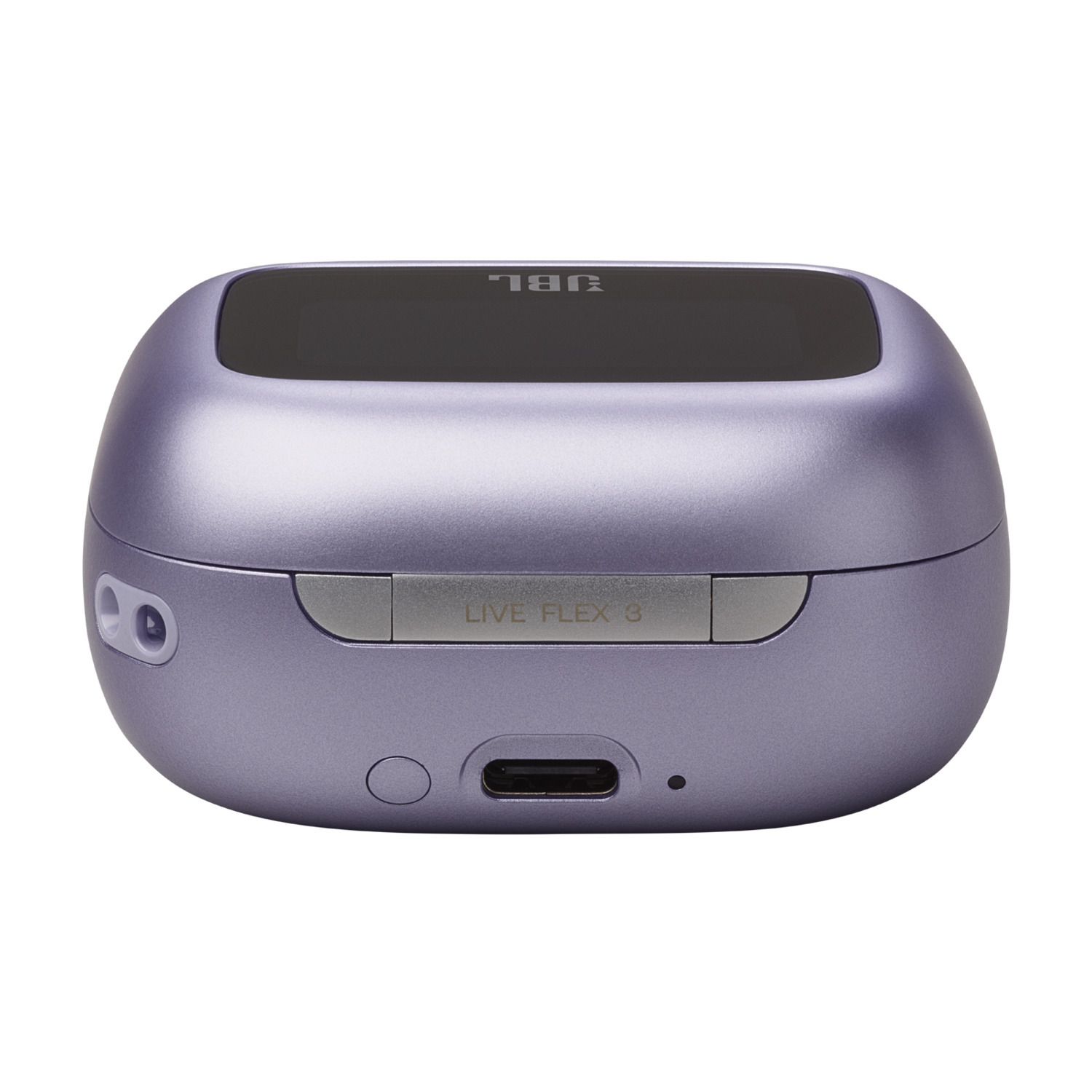 Purple JBL Live Flex 3 charging case.