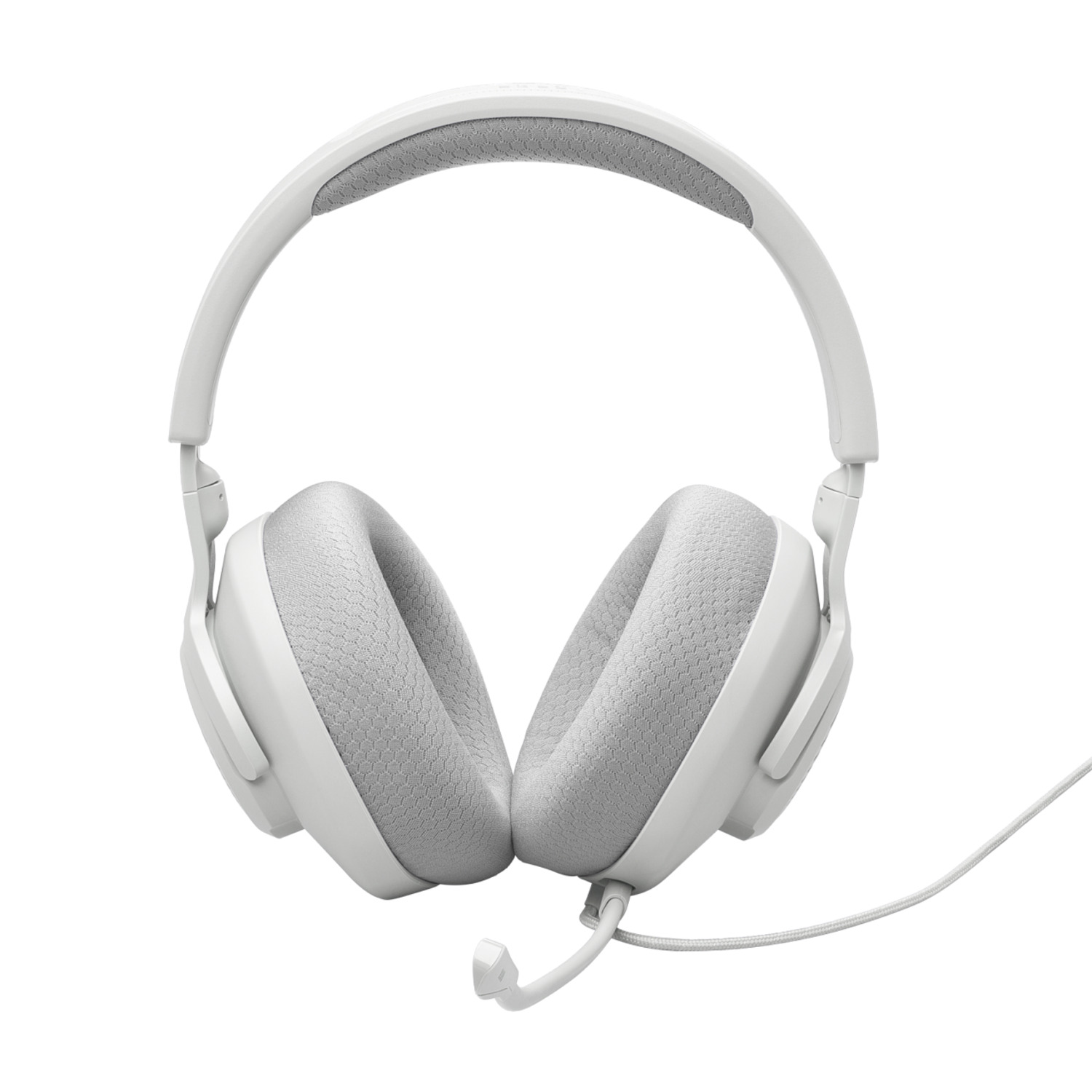 White gaming headset with microphone. Isolated on white background.