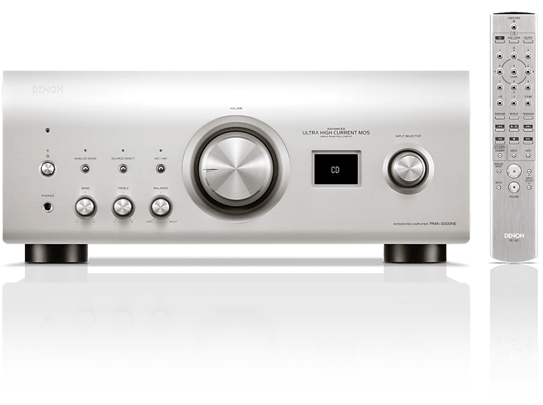 Denon PMA-3000NE Vollverstärker mit 160 Watt und MM/MC-Phono-Vorstufe, Silver
