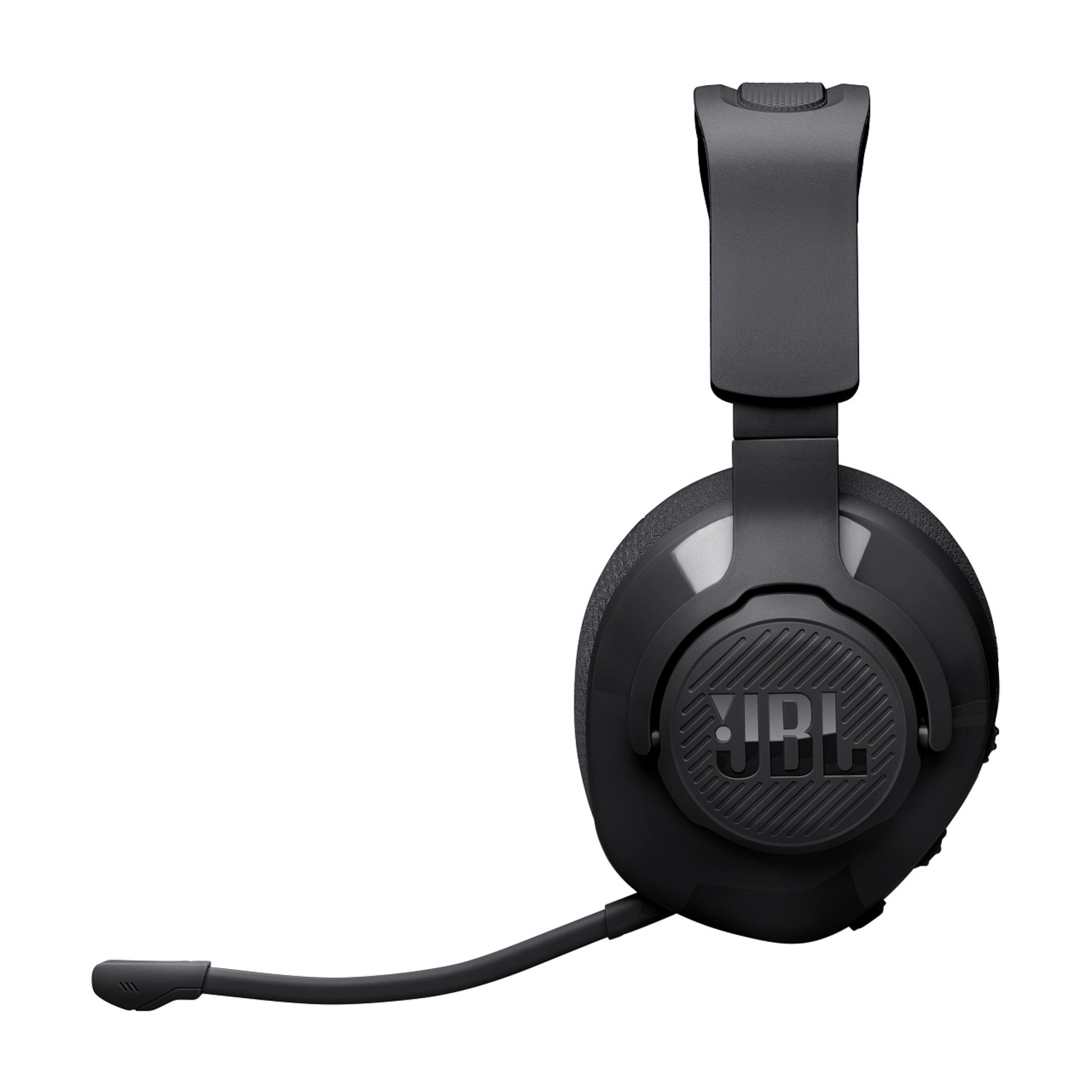 Casque de jeu JBL noir avec microphone.