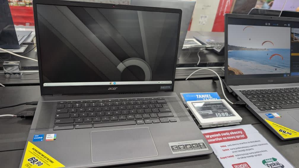 OUTLET - Laptop ACER Chromebook Plus Google AI laptop CB515-2H-55JL FHD i5-1235U/8GB/512GB SSD/INT/ChromeOS Szary