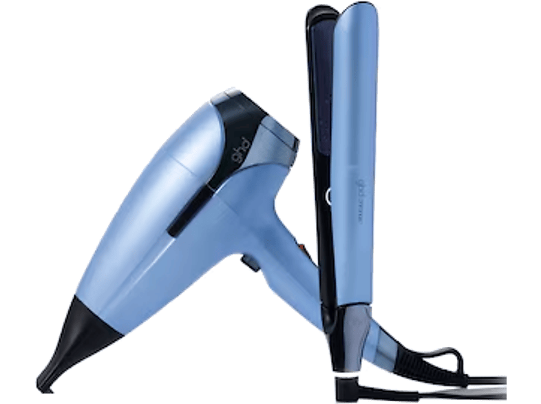 ghd Kit Deluxe Iced, Incluye Secador y Cofre, Cerámica, 185 °C, Tecnología HD motion-responsive™, Azul Gélido
