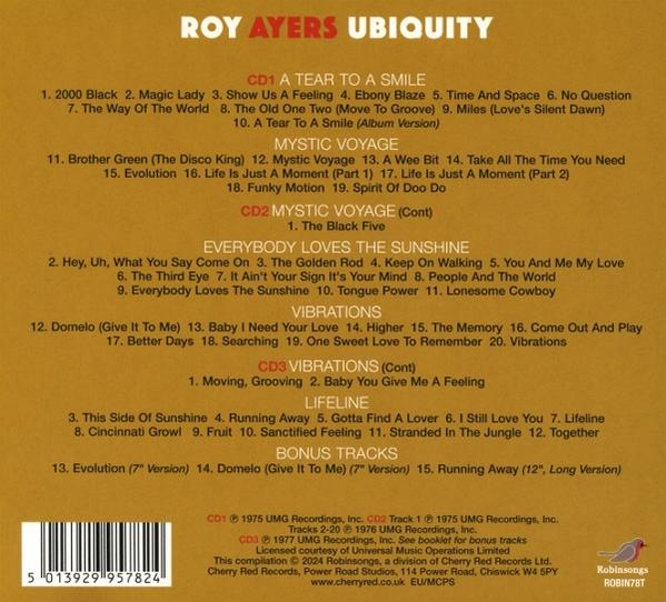 Albumcover: Roy Ayers Ubiquity, mit Titellisten.
