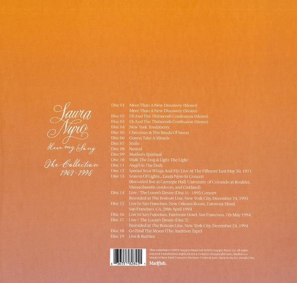 Albumcover mit Text und Titellisten auf weißem Hintergrund.