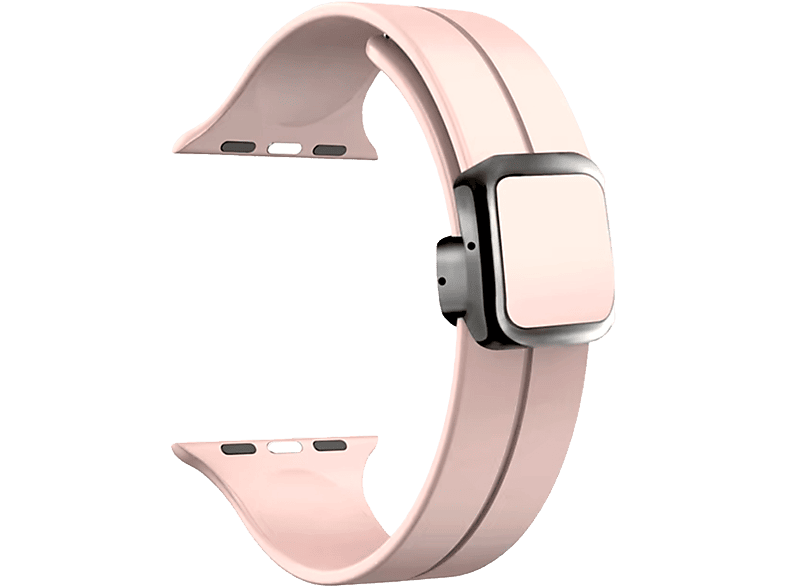 Piili Apple Watch 42-44-45-46-49 mm Silicone Akıllı Saat Kayışı Pembe