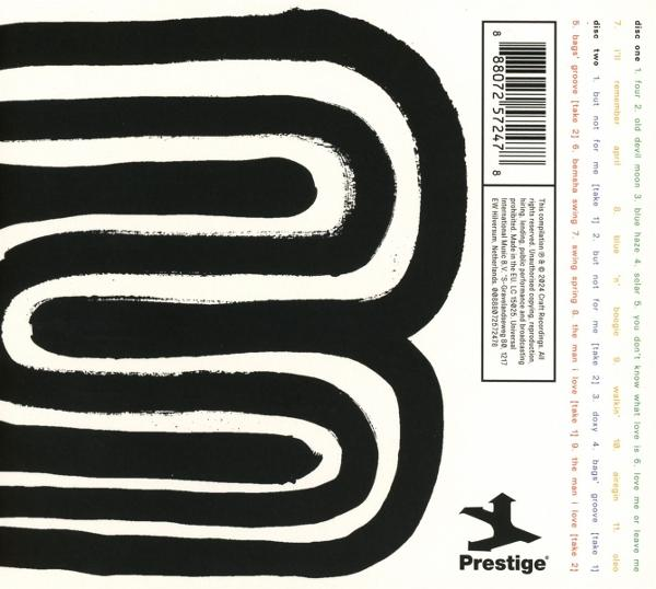 Albumcover mit schwarz-weißem geschwungenem Design, Rückseite der CD-Hülle.